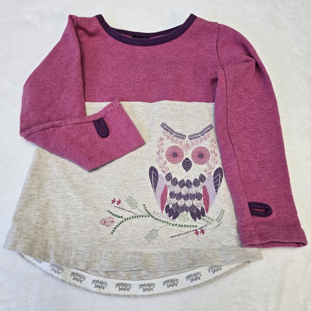 Peekaboo Beans Owl Eyes On You Long Sleeved Top